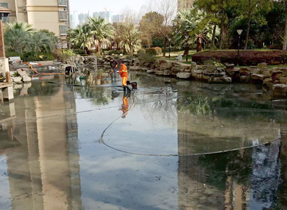上高景观池淤泥清理